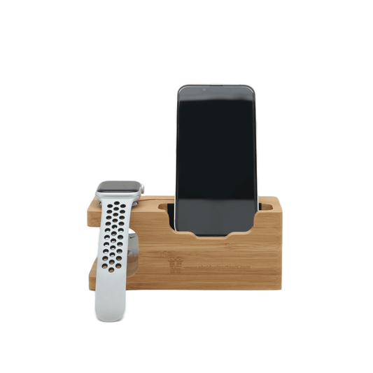 Customizable Bamboo Phone and Watch Holder