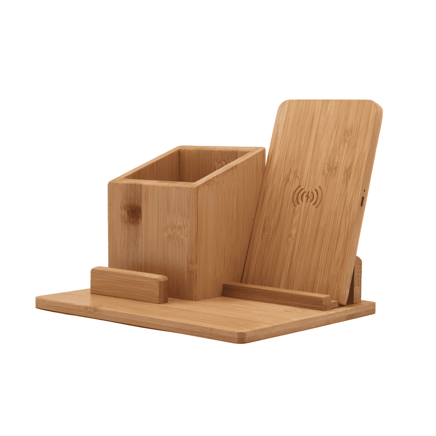 Bamboo Phone Holder and Desk Organizer