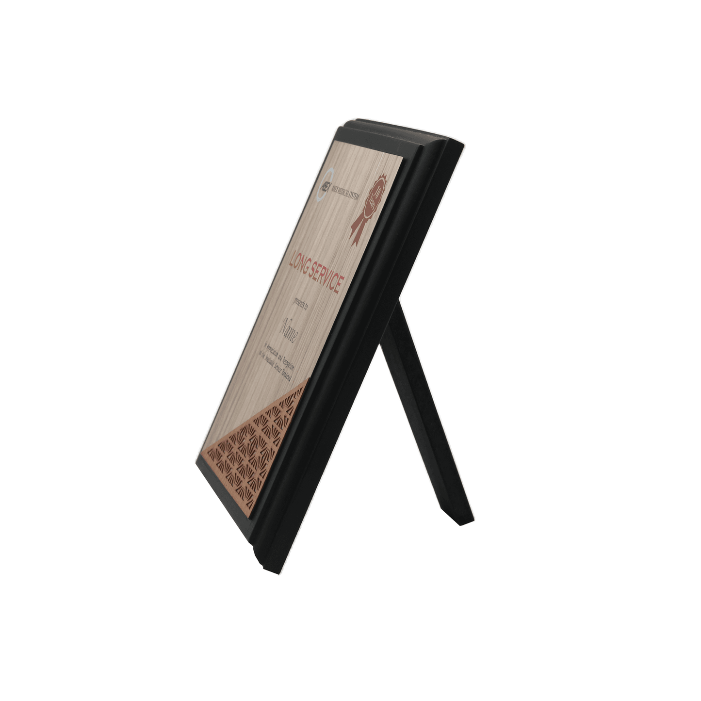 Customizable Bamboo Award Frame with Stand